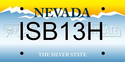 ISB13H Nevada License Plate