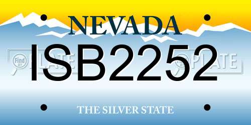 ISB2252 Nevada License Plate