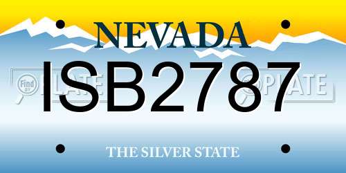 ISB2787 Nevada License Plate