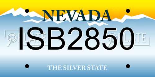 ISB2850 Nevada License Plate