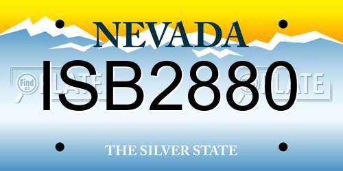 ISB2880 Nevada License Plate