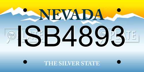 ISB4893 Nevada License Plate