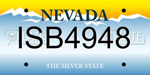 ISB4948 Nevada License Plate