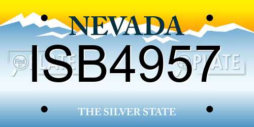 ISB4957 Nevada License Plate