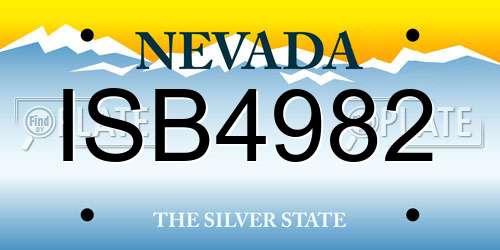 ISB4982 Nevada License Plate