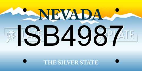 ISB4987 Nevada License Plate