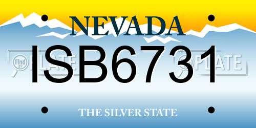 ISB6731 Nevada License Plate