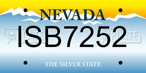 ISB7252 Nevada License Plate
