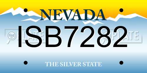 ISB7282 Nevada License Plate
