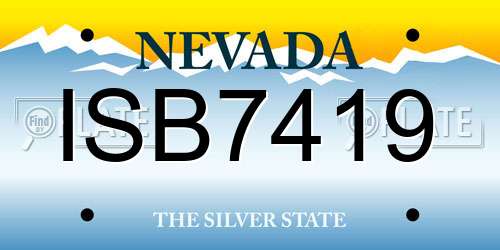ISB7419 Nevada License Plate