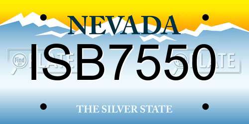 ISB7550 Nevada License Plate