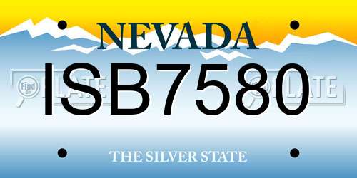 ISB7580 Nevada License Plate