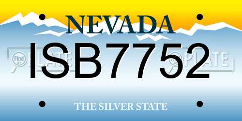 ISB7752 Nevada License Plate