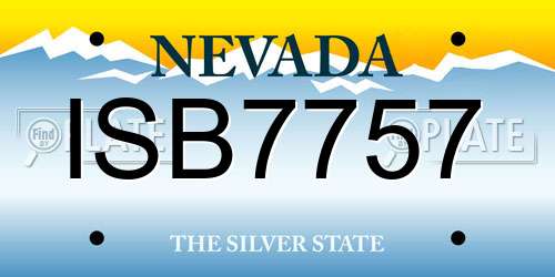 ISB7757 Nevada License Plate
