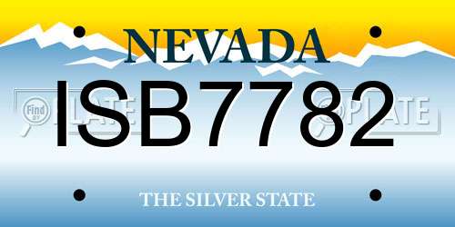 ISB7782 Nevada License Plate