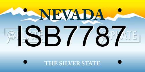 ISB7787 Nevada License Plate