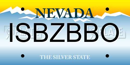 ISBZBBO Nevada License Plate