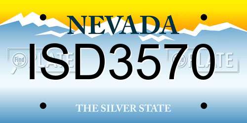 ISD3570 Nevada License Plate