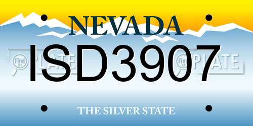 ISD3907 Nevada License Plate