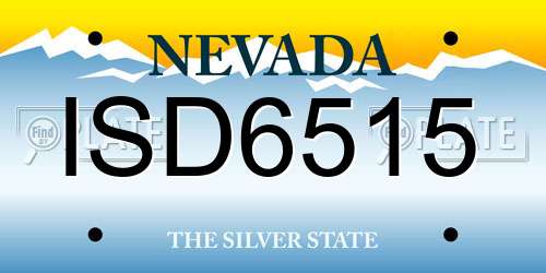ISD6515 Nevada License Plate