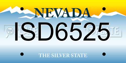 ISD6525 Nevada License Plate