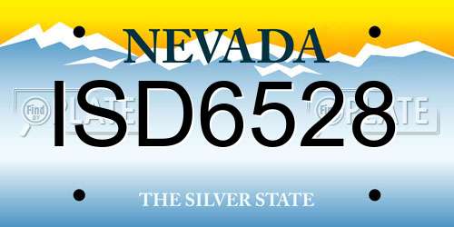 ISD6528 Nevada License Plate