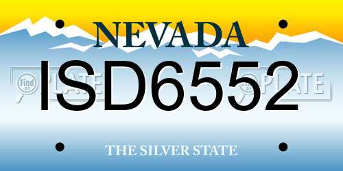 ISD6552 Nevada License Plate