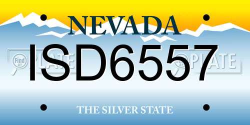 ISD6557 Nevada License Plate