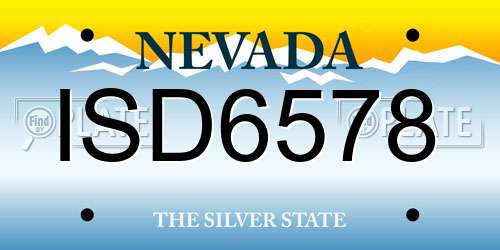 ISD6578 Nevada License Plate