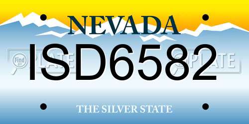 ISD6582 Nevada License Plate