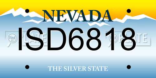 ISD6818 Nevada License Plate