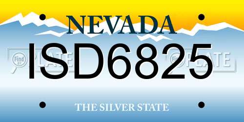 ISD6825 Nevada License Plate