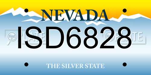 ISD6828 Nevada License Plate