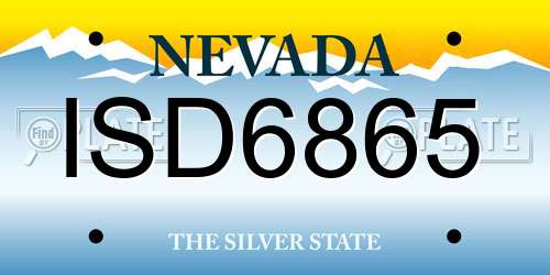 ISD6865 Nevada License Plate