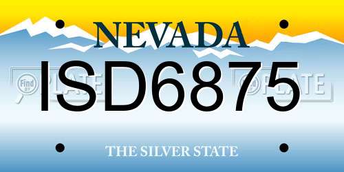 ISD6875 Nevada License Plate