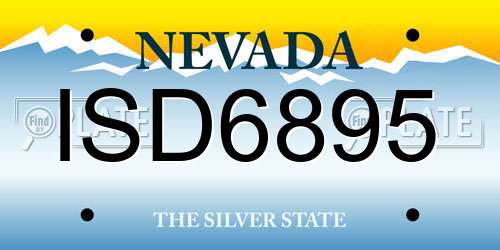 ISD6895 Nevada License Plate