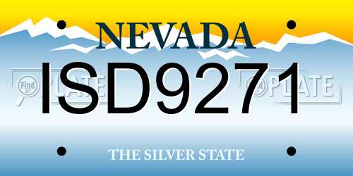 ISD9271 Nevada License Plate