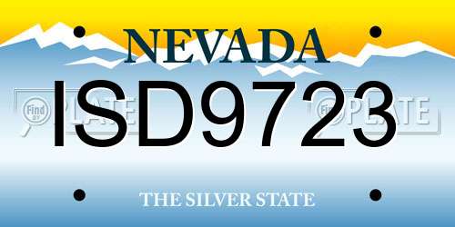 ISD9723 Nevada License Plate