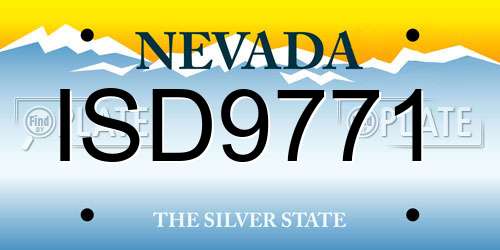 ISD9771 Nevada License Plate