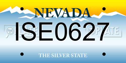 ISE0627 Nevada License Plate