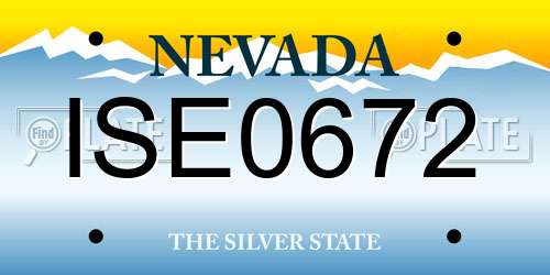 ISE0672 Nevada License Plate