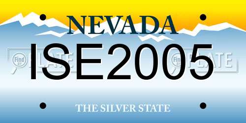 ISE2005 Nevada License Plate