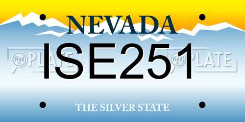ISE251 Nevada License Plate