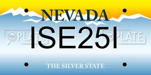 ISE25I Nevada License Plate