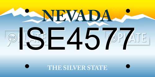 ISE4577 Nevada License Plate