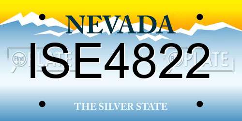 ISE4822 Nevada License Plate