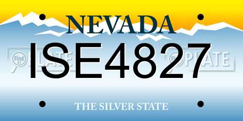 ISE4827 Nevada License Plate
