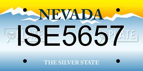 ISE5657 Nevada License Plate