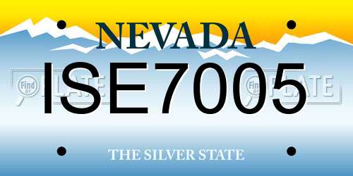 ISE7005 Nevada License Plate