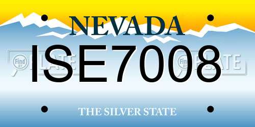 ISE7008 Nevada License Plate